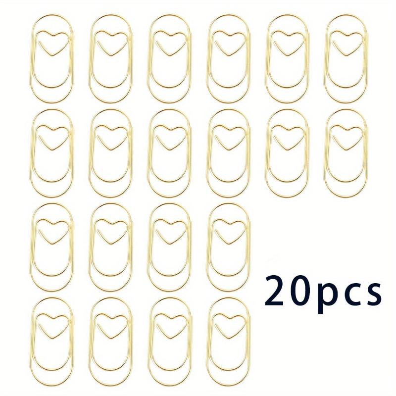 50PCS Heart Paper Clips Small Mini Paperclips Smooth Finish Tiny Clips For Paper