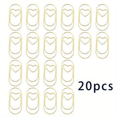50PCS Heart Paper Clips Small Mini Paperclips Smooth Finish Tiny Clips For Paper