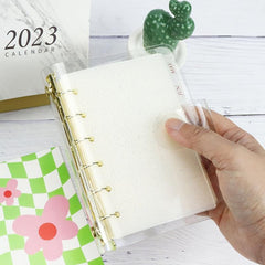 A7 Loose Leaf Binder Cover Notebook DIY Diary Transparent Spiral Card Storage
