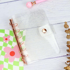 A7 Loose Leaf Binder Cover Notebook DIY Diary Transparent Spiral Card Storage
