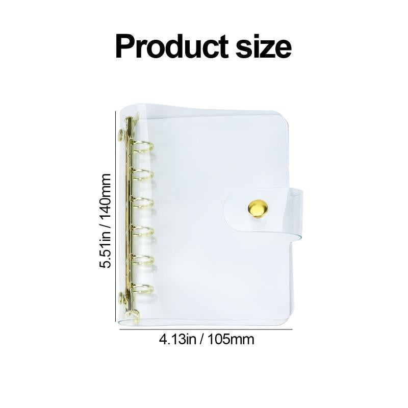 A7 Loose Leaf Binder Cover Notebook DIY Diary Transparent Spiral Card Storage