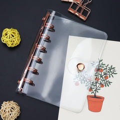 A7 Loose Leaf Binder Cover Notebook DIY Diary Transparent Spiral Card Storage