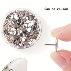 300pcs Silvery Flat Push Pins - Ideal for Maps, Posters, Photos