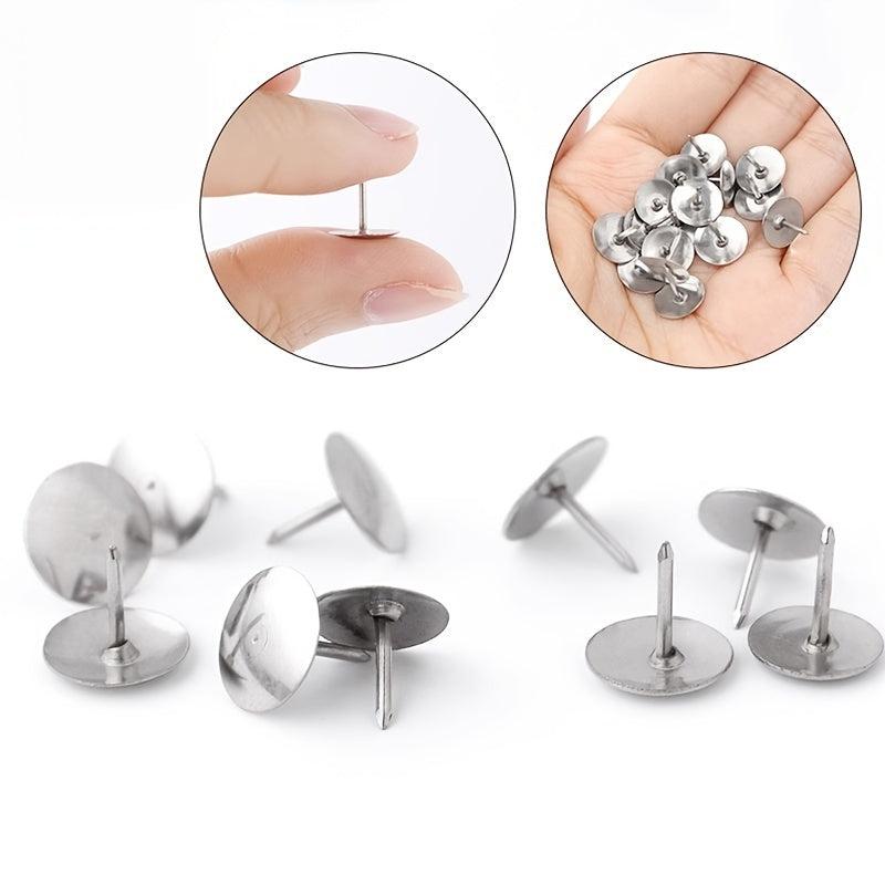 300pcs Silvery Flat Push Pins - Ideal for Maps, Posters, Photos