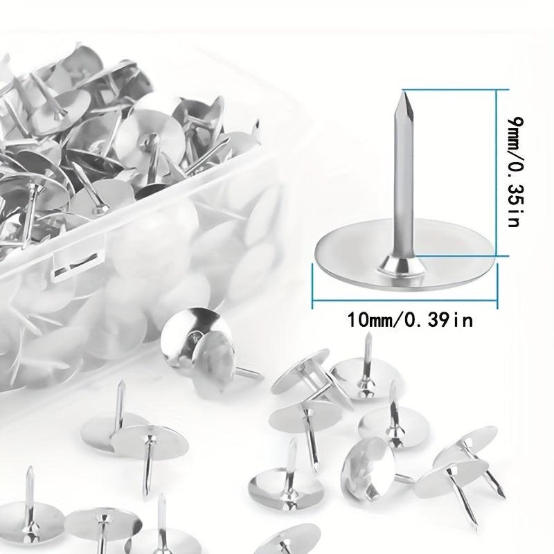 300pcs Silvery Flat Push Pins - Ideal for Maps, Posters, Photos