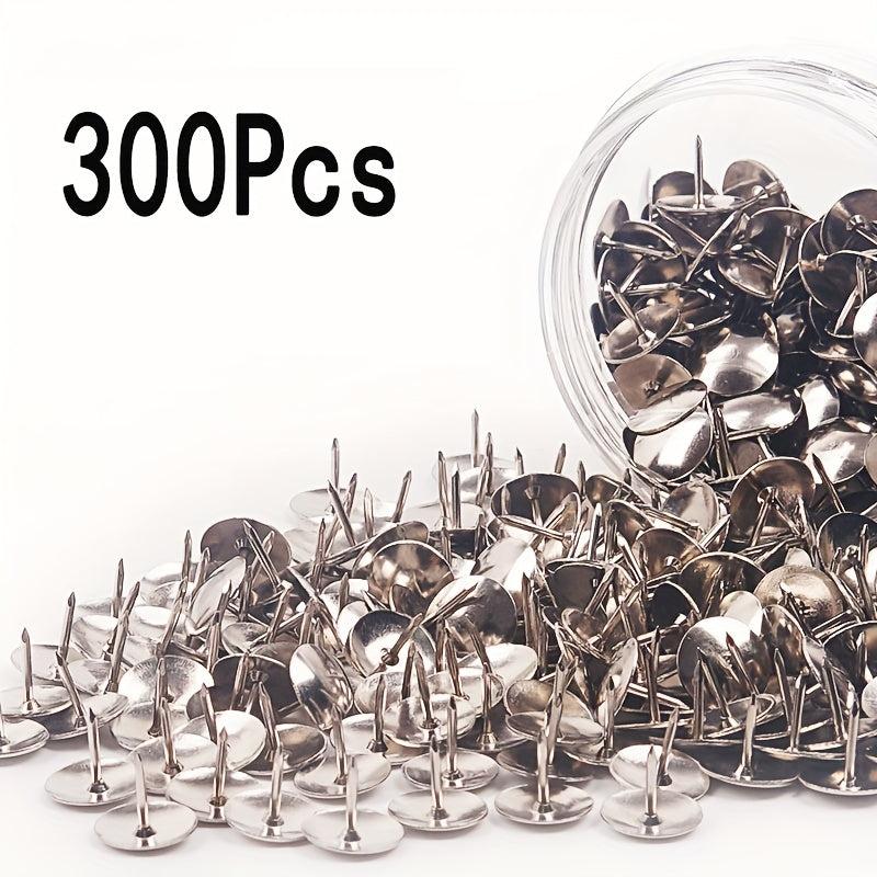 300pcs Silvery Flat Push Pins - Ideal for Maps, Posters, Photos