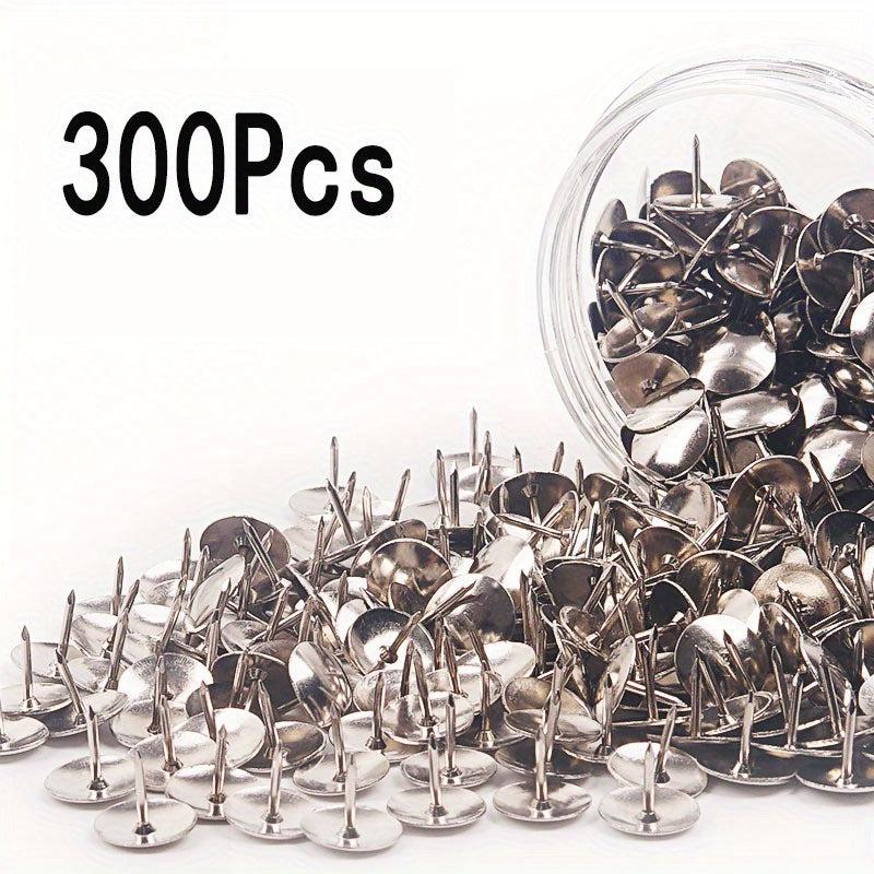 300pcs Silvery Flat Push Pins - Ideal for Maps, Posters, Photos
