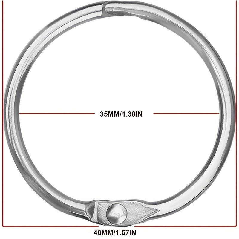 20pcs Loose Leaf Binder Rings Nickel Plated Steel Keychain Rings