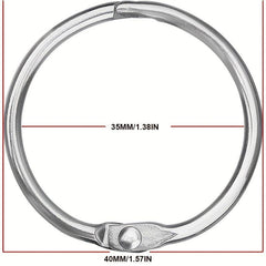 20pcs Loose Leaf Binder Rings Nickel Plated Steel Keychain Rings