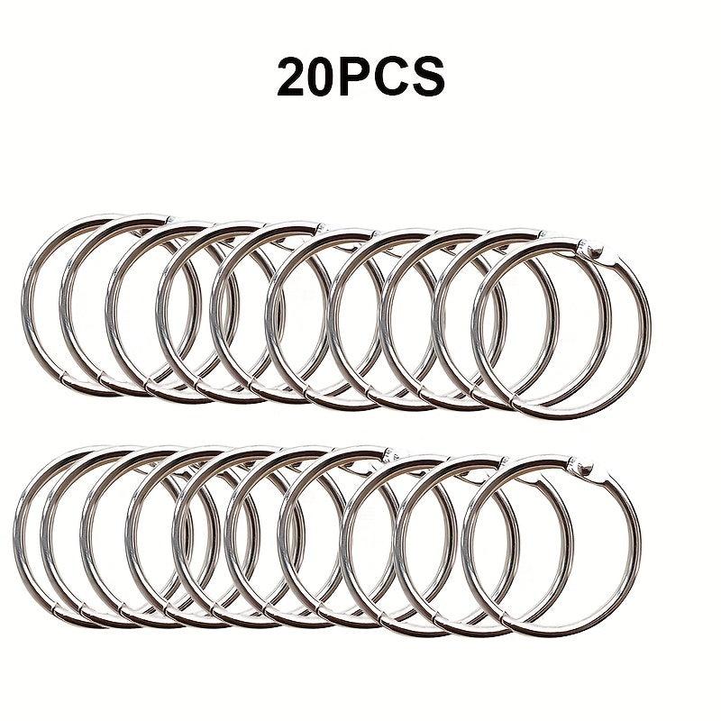 20pcs Loose Leaf Binder Rings Nickel Plated Steel Keychain Rings