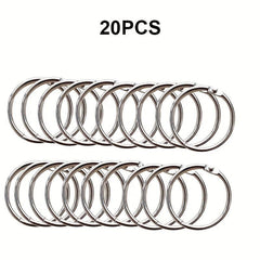 20pcs Loose Leaf Binder Rings Nickel Plated Steel Keychain Rings
