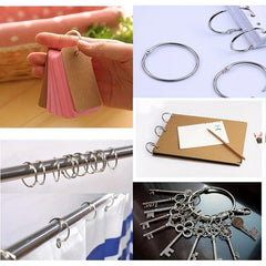 20pcs Loose Leaf Binder Rings Nickel Plated Steel Keychain Rings