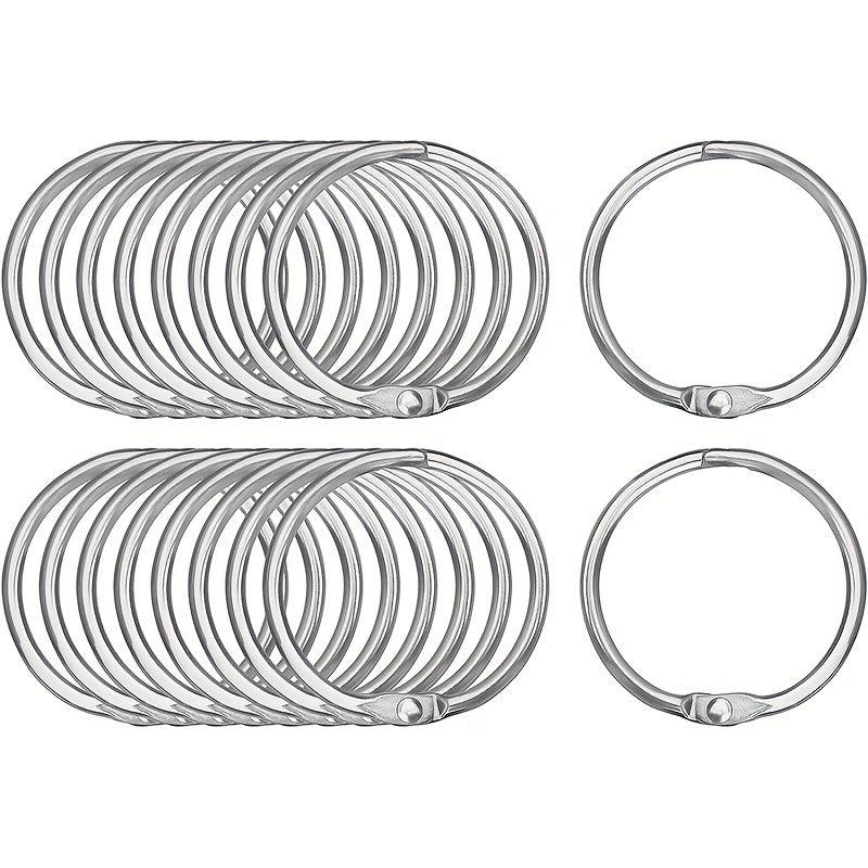 20pcs Loose Leaf Binder Rings Nickel Plated Steel Keychain Rings