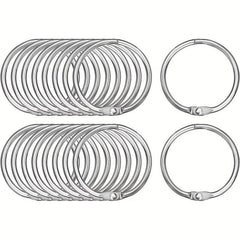 20pcs Loose Leaf Binder Rings Nickel Plated Steel Keychain Rings