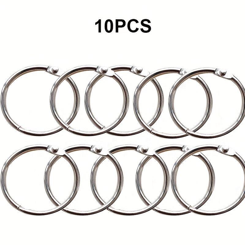 20pcs Loose Leaf Binder Rings Nickel Plated Steel Keychain Rings