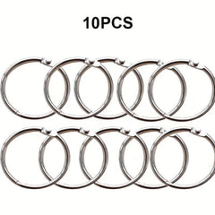 20pcs Loose Leaf Binder Rings Nickel Plated Steel Keychain Rings