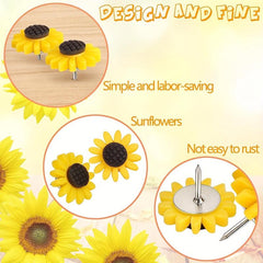 20pcs Sunflower Push Pins for Students