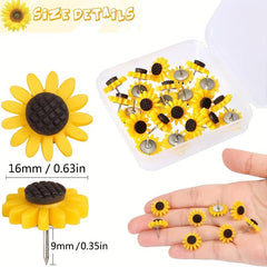 20pcs Sunflower Push Pins for Students