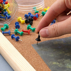 100pcs Push Pins Thumb Tacks for Bulletin Board Cork Wall Hangings