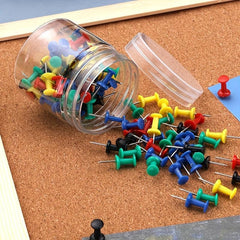 100pcs Push Pins Thumb Tacks for Bulletin Board Cork Wall Hangings
