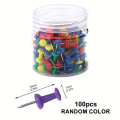 100pcs Push Pins Thumb Tacks for Bulletin Board Cork Wall Hangings
