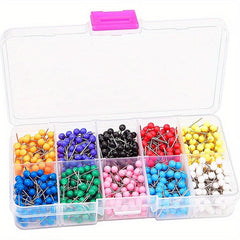 600 Multicolor Push Pins 2.54 20 Round Tips Stainless Steel 10 Colors