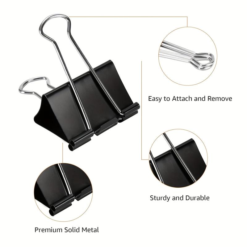 12pcs 4 09cm Binder Clips Assorted Sizes Large Binder Clips Paper Clips