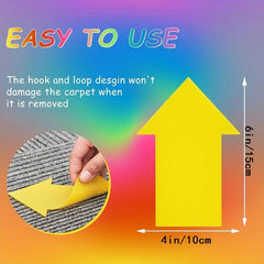 18pcs Colorful Arrow Carpet Markers for Classroom Home Social Distancing