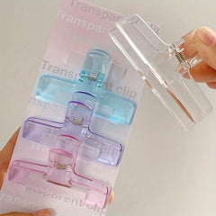 4pcs Acrylic Transparent Clips Multicolor Set