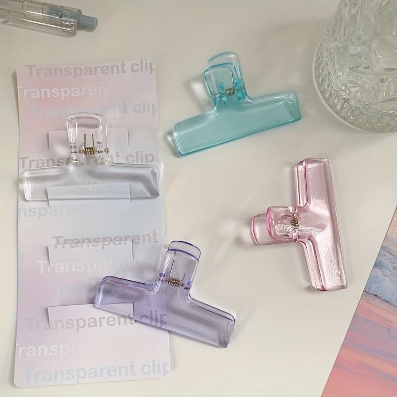 4pcs Acrylic Transparent Clips Multicolor Set