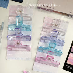 4pcs Acrylic Transparent Clips Multicolor Set