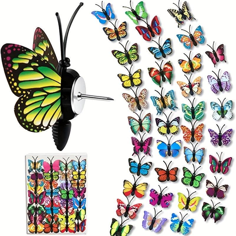 20pcs 3D Butterfly Pushpins for Bulletin Boards Photos Wall Charts