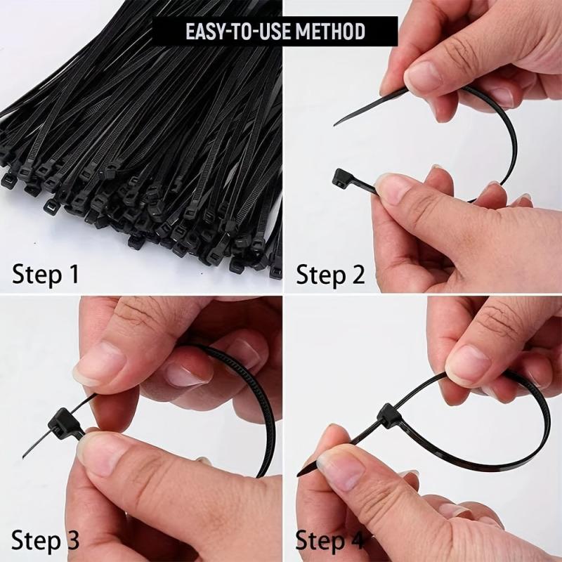 1000pcs Nylon Cable Ties Self locking 8in