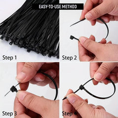 1000pcs Nylon Cable Ties Self locking 8in