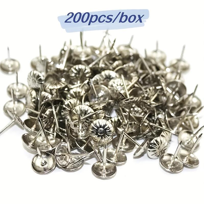 200pcs 11x16mm Silvery Upholstery Nail Decorative Tack Stud Pushpin