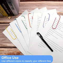 10pcs 4 Inch Paper Clips Vinyl Coated Office School Supplies Random Colors