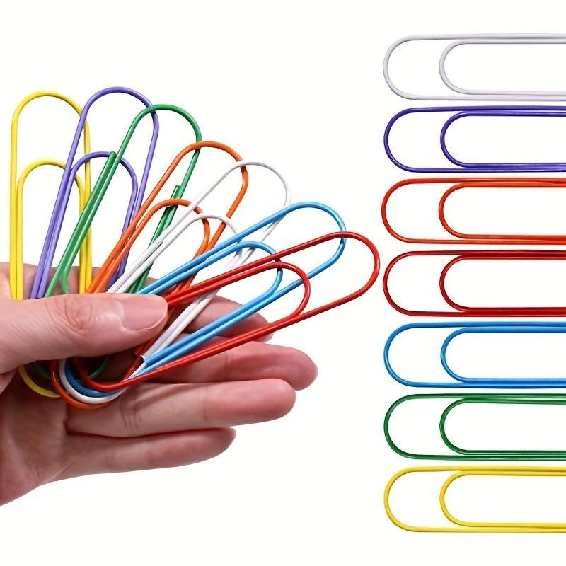 10pcs 4 Inch Paper Clips Vinyl Coated Office School Supplies Random Colors