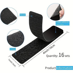 10 Sets Hook And Loop Tape Sticky Back 2.54x10.16cm Double Sided Adhesive