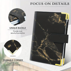 Budget Binder with Cash Envelopes & Expense Budget Sheets - Marble 6 Ring