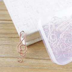 10 Colorful Music Note Shaped Paper Clips for Office Stationery Fun