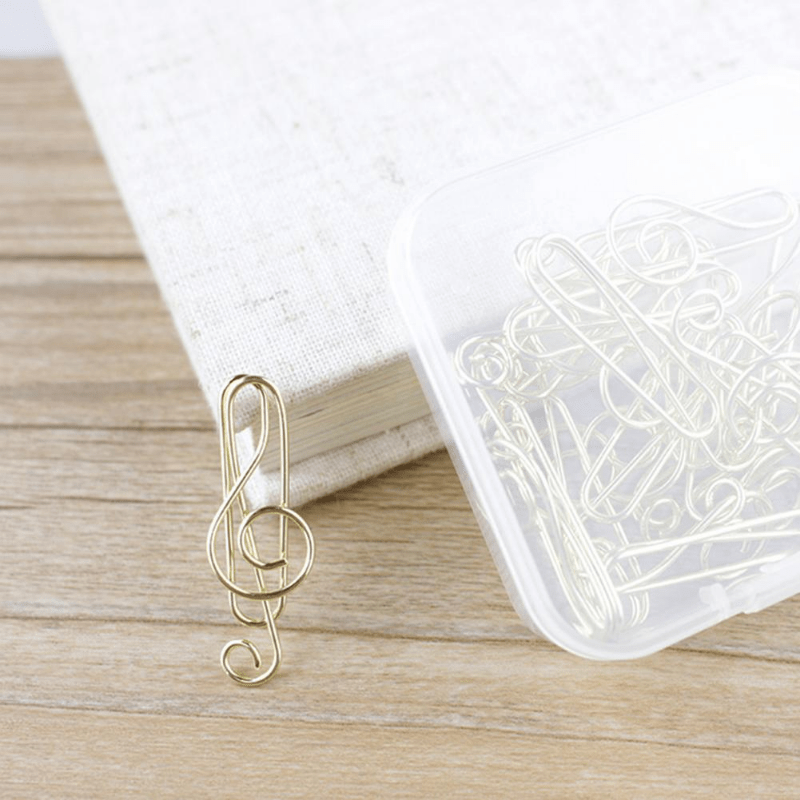 10 Colorful Music Note Shaped Paper Clips for Office Stationery Fun
