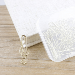 10 Colorful Music Note Shaped Paper Clips for Office Stationery Fun