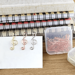 10 Colorful Music Note Shaped Paper Clips for Office Stationery Fun