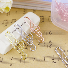 10 Colorful Music Note Shaped Paper Clips for Office Stationery Fun