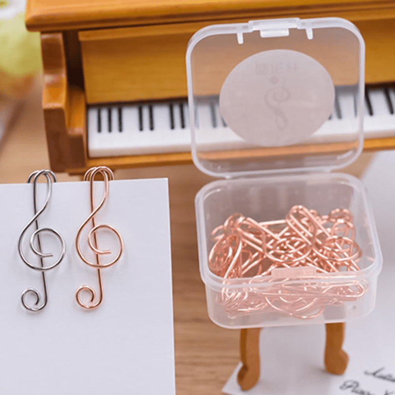 10 Colorful Music Note Shaped Paper Clips for Office Stationery Fun