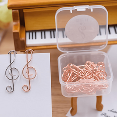 10 Colorful Music Note Shaped Paper Clips for Office Stationery Fun