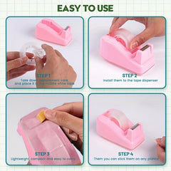 Pink Tape Dispenser for Wrapping & Home Office Supplies