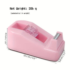 Pink Tape Dispenser with Weighted Nonskid Base
