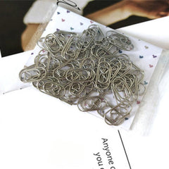 50pcs Heart Paper Clips Small Mini Paperclips Tiny Clips