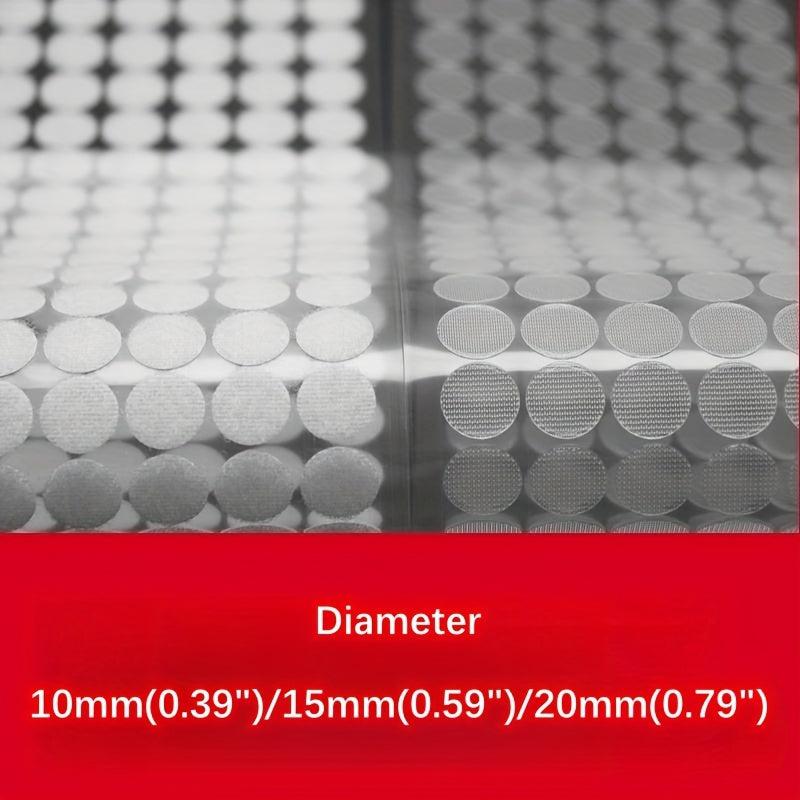 Transparent Hook & Loop Dots 108pairs 10mm 102pairs 15mm 100pairs 20mm Diameter